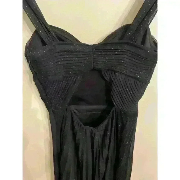 Cache' Gold Glittered Navy Blue Cocktail Dress, sz 0 - Picture 8 of 10